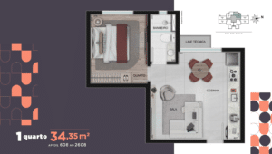 Studio 34 metros Opção 02